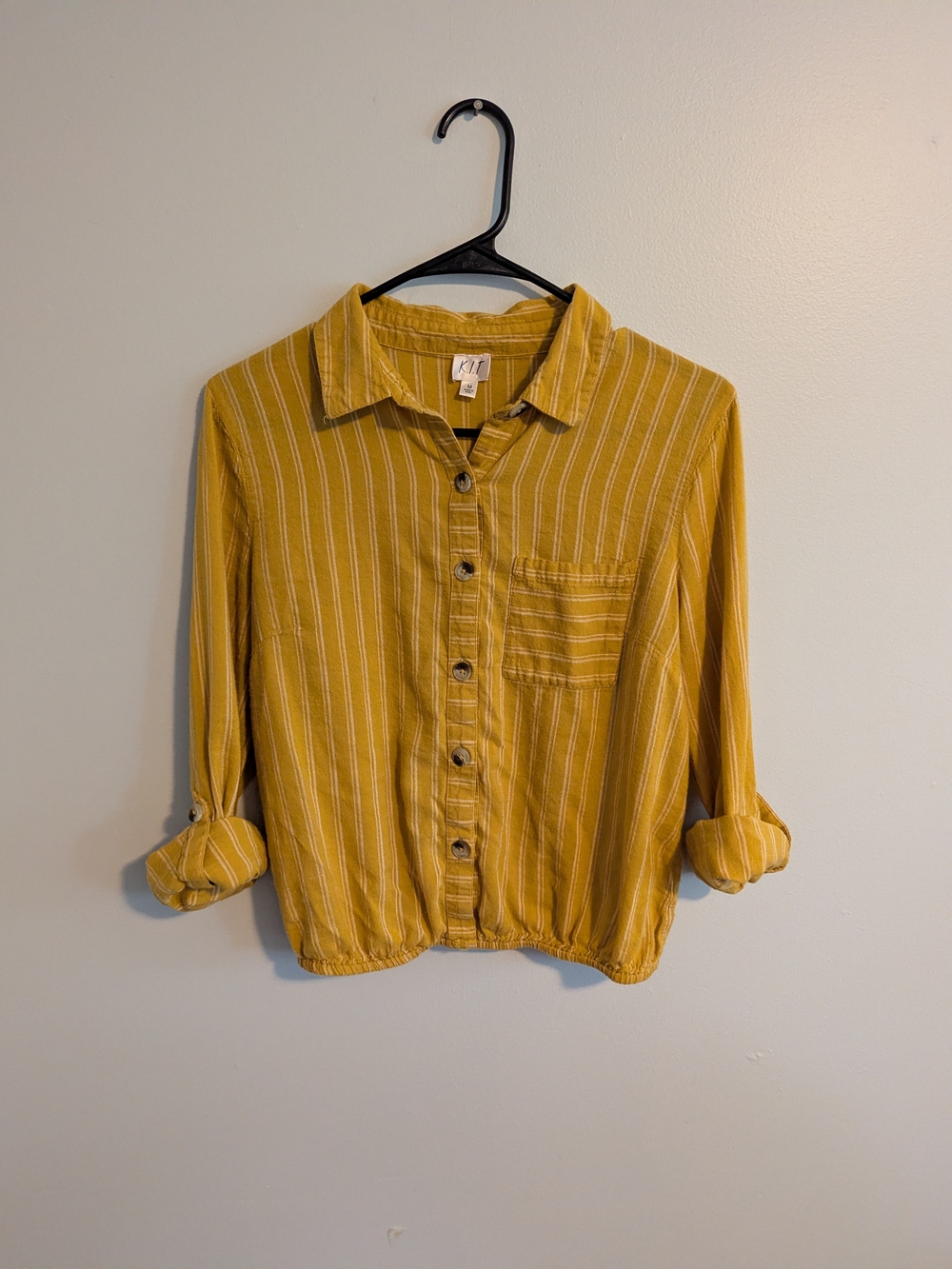 Striped Mustard Button-Down Shirt